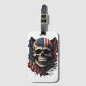 米国国旗の危険記号ラゲージタグ ラゲッジタグ (正面縦)