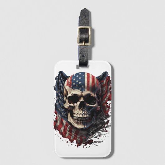 米国国旗の危険記号ラゲージタグ ラゲッジタグ (正面縦)