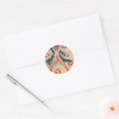 米国国旗の叔父サム花火の爆竹 ラウンドシール (封筒)