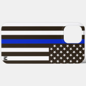 *~*米国国旗の古い栄光の愛国的な薄い青い線 Case-Mate iPhoneケース (裏面 (横))