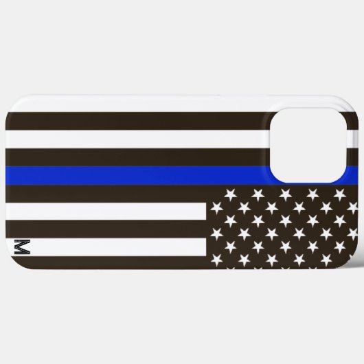 *~*米国国旗の古い栄光の愛国的な薄い青い線 Case-Mate iPhoneケース (裏面 (横))