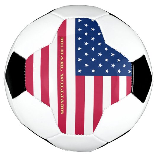 米国国旗の名モノグラムの称愛国的チーム サッカーボール (回転)