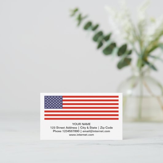 米国国旗の名刺の会社テンプレート 名刺 (スタンド正面)
