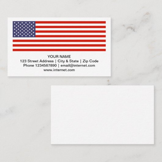 米国国旗の名刺の会社テンプレート 名刺 (正面/裏面)