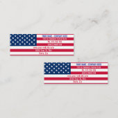 米国国旗の名刺の例 スキニー名刺 (正面/裏面)