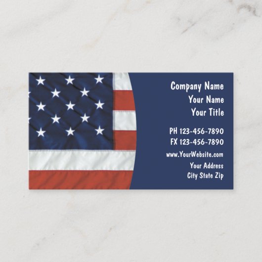 米国国旗の名刺 名刺 (正面)