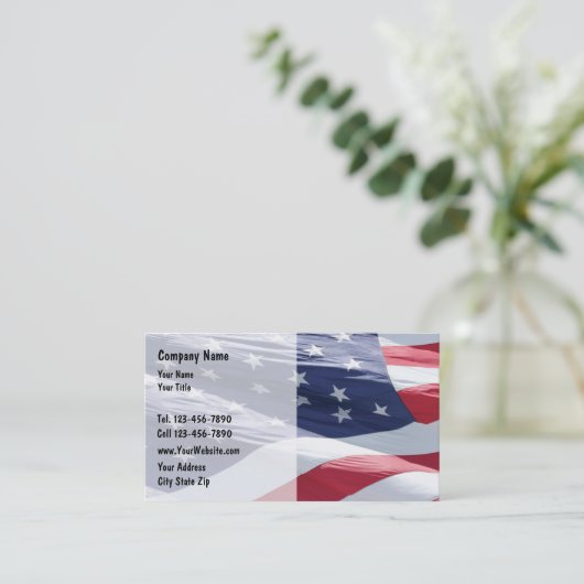米国国旗の名刺 名刺 (スタンド正面)