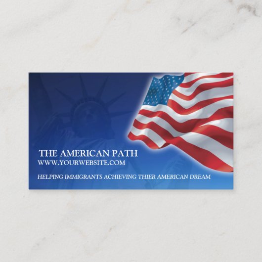 米国国旗の名刺 名刺 (正面)