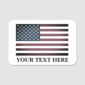 米国国旗の名前をカスタムするラベル 名札 (正面)