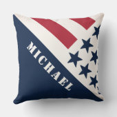 米国国旗の名前赤白青 クッション (裏面)