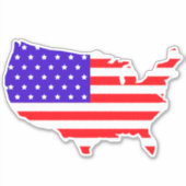 米国国旗の国：愛国心のあるアメリカ シール (正面)