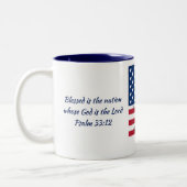 米国国旗の地図聖なる書物、 経典カスタマイズ白 ツートーンマグカップ (左)