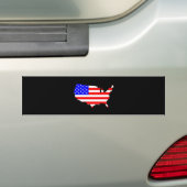 米国国旗の地図 バンパーステッカー (車上)