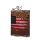 米国国旗の地図 フラスク (左)