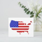 米国国旗の地図 ポストカード (スタンド正面)