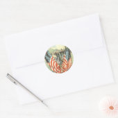 米国国旗の墓石の内戦パレード ラウンドシール (封筒)