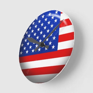 米国国旗の壁時計 ラウンド壁時計