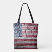 米国国旗の壁 トートバッグ (裏面)