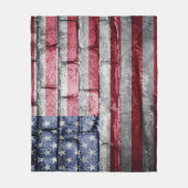 米国国旗の壁 フリースブランケット (正面)