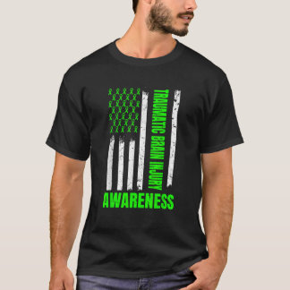 米国国旗の外傷性脳損傷認識度Ame Tシャツ