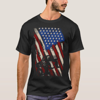 米国国旗の大きなモンスターサイズ車の大きなスタイルトラックth tシャツ