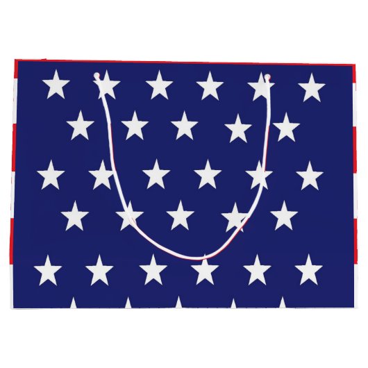 米国国旗の大抱き枕赤白と青 ラージペーパーバッグ (裏面)