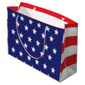 米国国旗の大抱き枕赤白と青 ラージペーパーバッグ (裏面アングル)