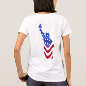 米国国旗の女性の基本Tシャツ Tシャツ (裏面)