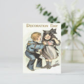 米国国旗の子ども制服の飾り日 ポストカード (スタンド正面)