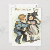 米国国旗の子ども制服の飾り日 ポストカード (正面/裏面)