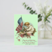 米国国旗の子リースメモリアルデー ポストカード (スタンド正面)