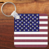 米国国旗の宝石 キーホルダー (正面)