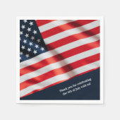 米国国旗の家族の写真7月4日のパーティー スタンダードカクテルナプキン (正面)