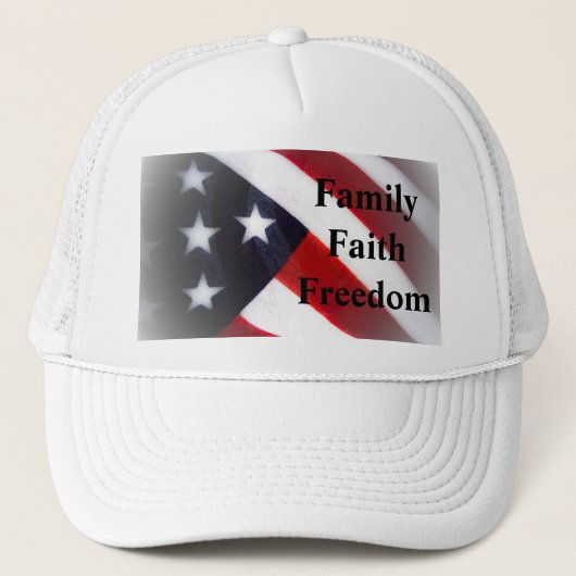 米国国旗の家族、信仰と自由の帽子 キャップ (正面)