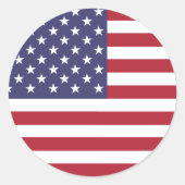 米国国旗の封筒用シール ラウンドシール (正面)