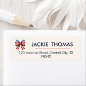 米国国旗の差出人住所ラベル ラベル (インサイチュ)