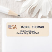 米国国旗の差出人住所ラベル ラベル (インサイチュ)