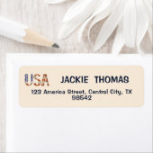 米国国旗の差出人住所ラベル ラベル (インサイチュ)