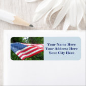 米国国旗の差出人住所ラベル ラベル (インサイチュ)