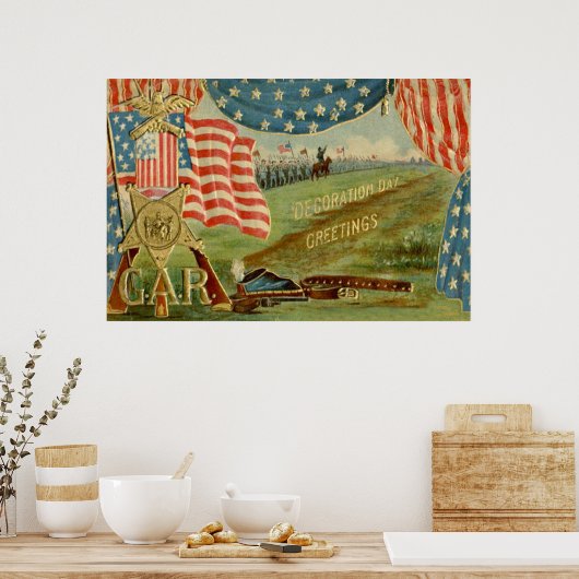 米国国旗の市民戦同盟のメダル ポスター (キッチン)