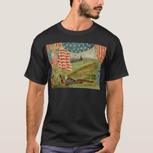 米国国旗の市民戦同盟のメダル Tシャツ (正面)