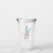 米国国旗の平和標識 アクリルタンブラー (裏面)