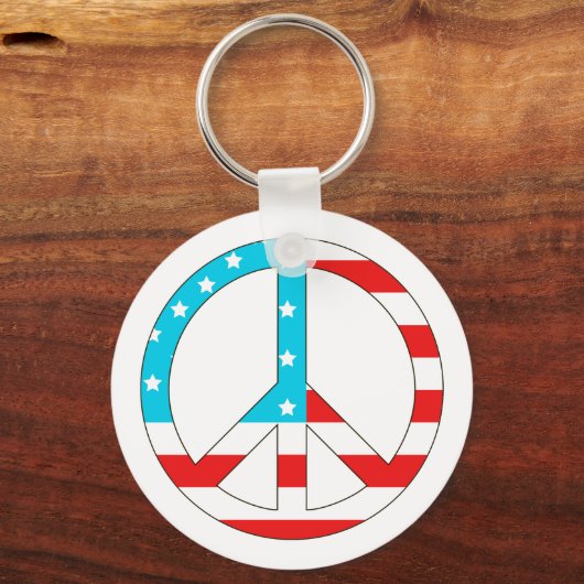 米国国旗の平和標識 キーホルダー (正面)