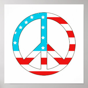 米国国旗の平和標識 ポスター