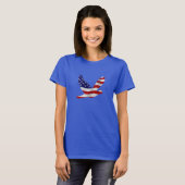 米国国旗の平和鳩 Tシャツ (正面フル)