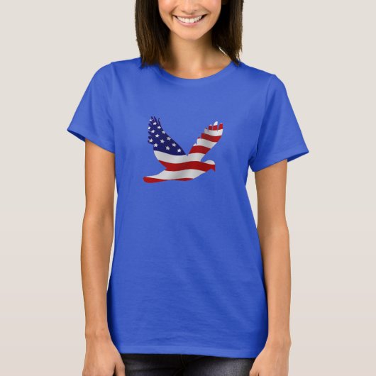 米国国旗の平和鳩 Tシャツ (正面)