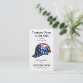 米国国旗の建築懸命ハットカードゴーディ型顔 名刺 (スタンド正面)