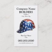 米国国旗の建築懸命ハットカードゴーディ型顔 名刺 (正面)