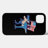 米国国旗の恐竜TRex Gno Case-Mate iPhoneケース (裏面 (横))
