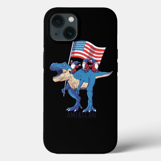 米国国旗の恐竜TRex Gno Case-Mate iPhoneケース (裏面)